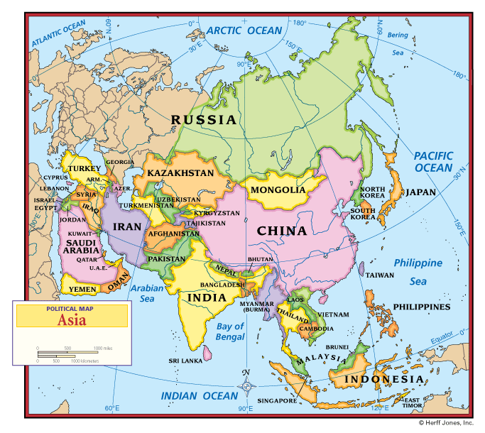 Political Map Asia